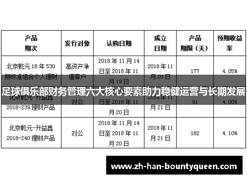 足球俱乐部财务管理六大核心要素助力稳健运营与长期发展